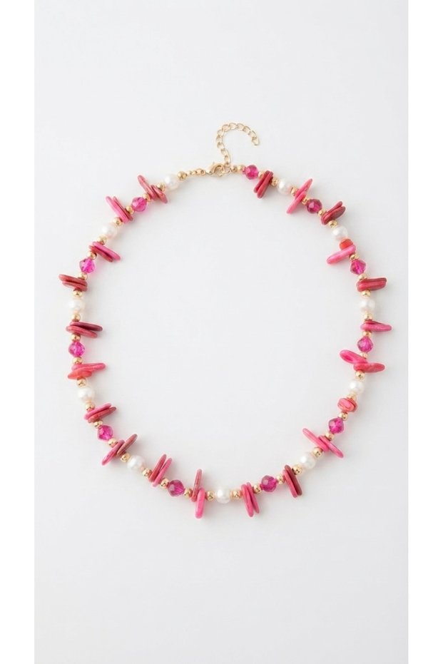 Pearl Bead Design Summer Pink Necklace
