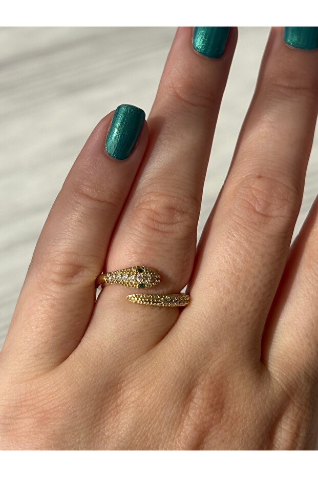Adjustable Gold Snake Ring - 3