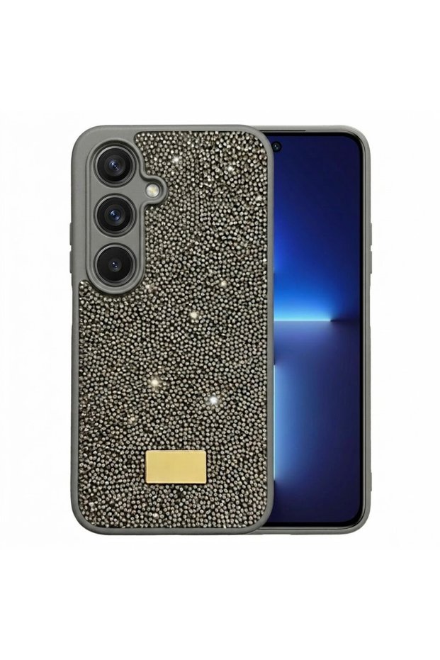 Infinix Hot 50 Case Silicone Edged Stone Shiny Lux Diamond Cover