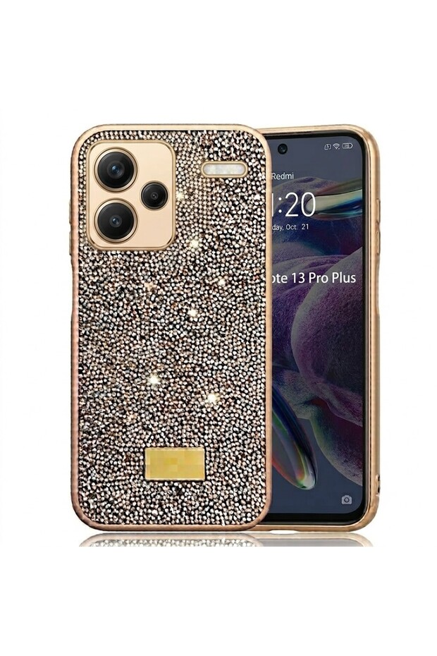 Xiaomi Redmi Note 13 Pro Plus Case with Silicone Edges and Shiny Lux Diamond Cover
