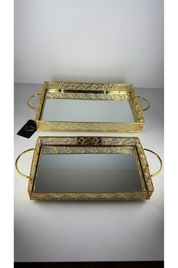 Set of 2 Mirrored Trays Girl's Wish Engagement Promise Presentation Tray Decorative Serving Tray Chocolate Tray Treat Tray