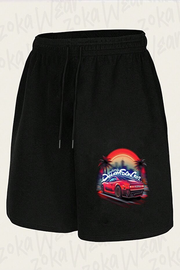 Unisex Araba Car Speed Enthusiast Design Printed Shorts
