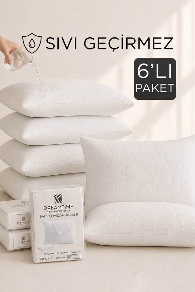 6 Pieces of Bamboo Luxury Liquid-Proof Pillow Covers | 50X70Cm Waterproof Jacquard Pillow Covers Set of 6