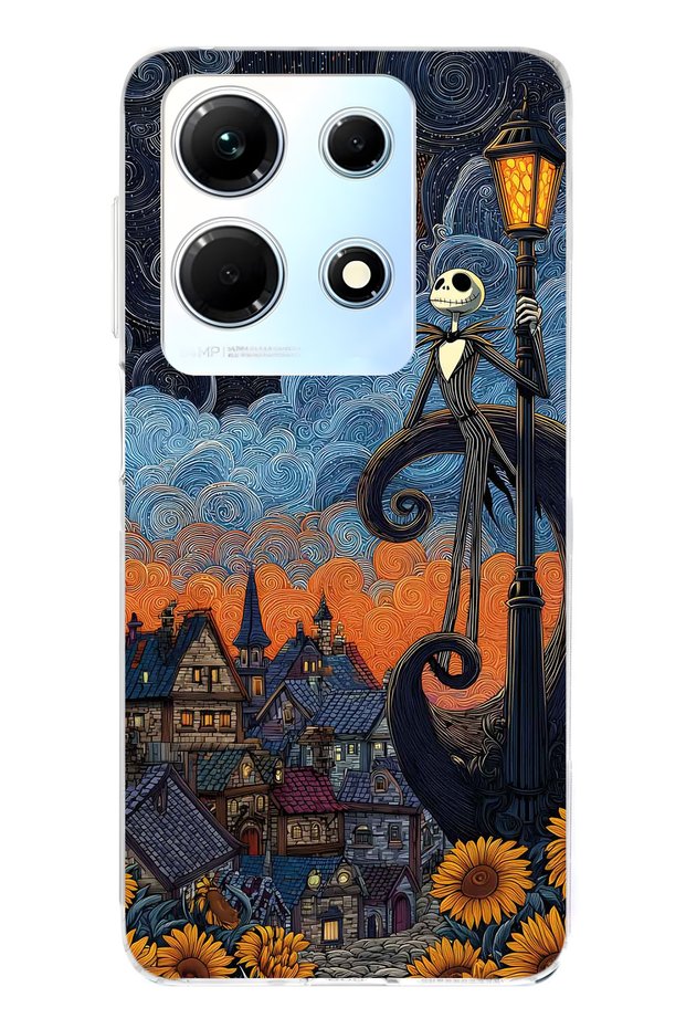 Infinix Note 30 Compatible Jack Skellington Patterned Transparent Phone Case