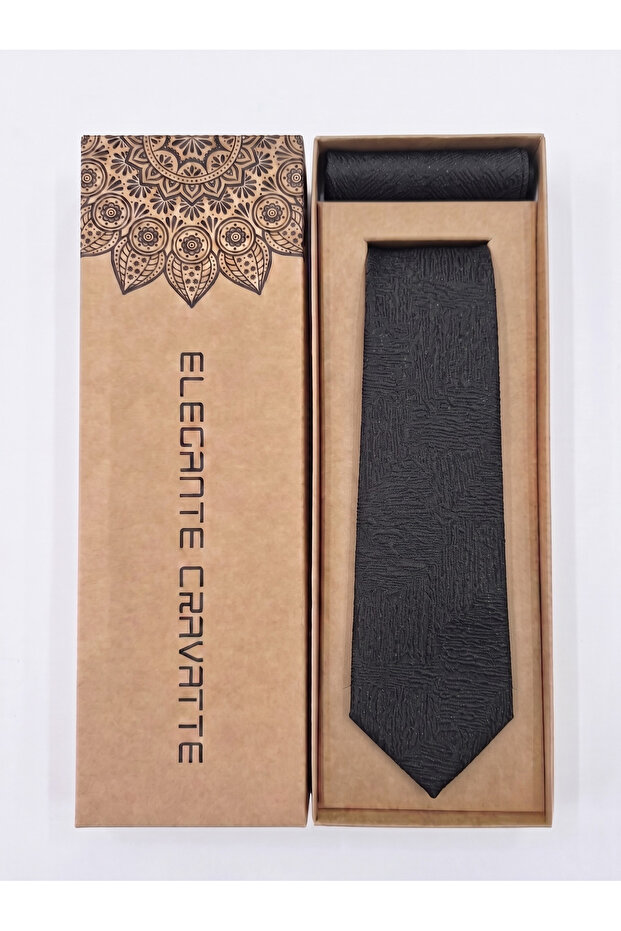 Men's Jacquard Woven Tie Set - 7cm Model, Pocket Handkerchief & Special Boxed