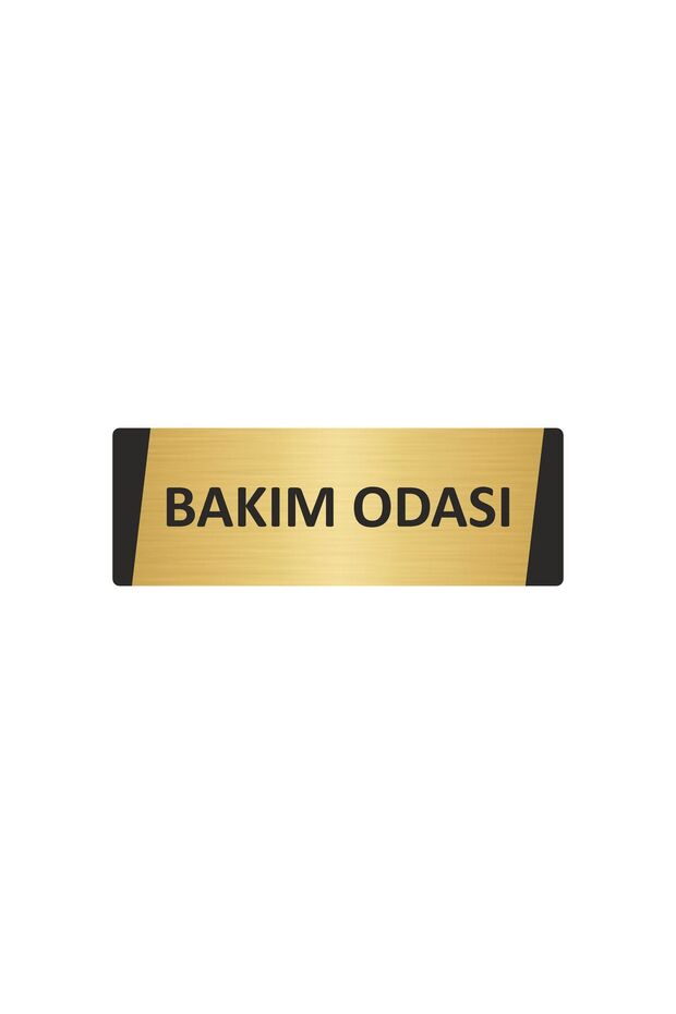 Maintenance Area Metal Warning Sign 7X20 cm Gold Color