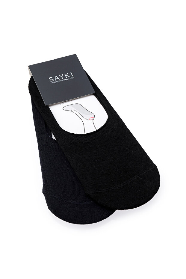 Black Cotton Double Ballet Socks