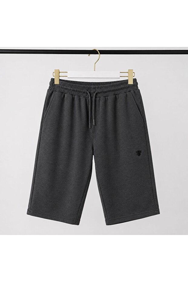 Men's Front Stitched Lycra Anthracite Capri – with Back Zipper Pocket