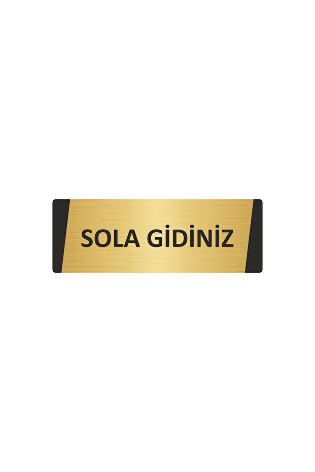 Go Alone Metal Warning Sign 10X20 cm Gold Color