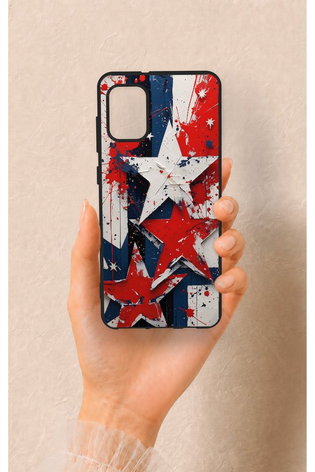 Samsung A31 Compatible Star Flag Patterned Silicone Case