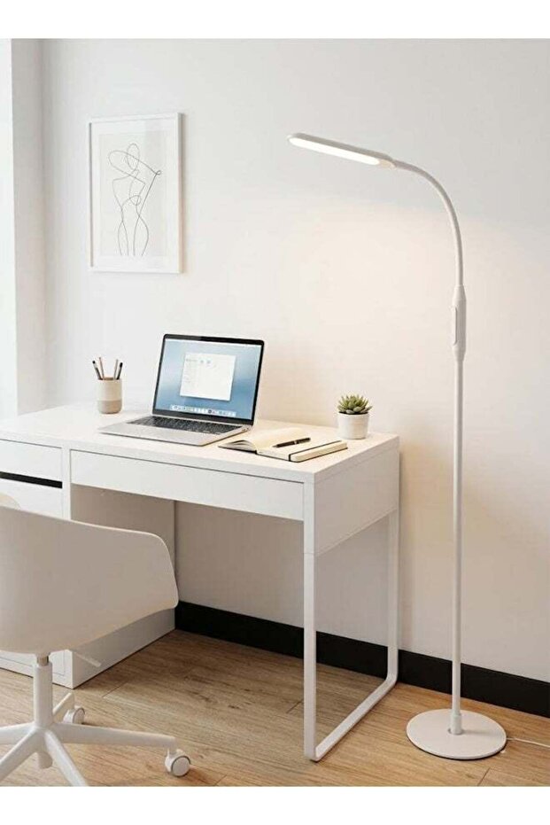 Modern LED Floor Lamp with Remote & Touch Control, Stepless Dimming, 3 Color Temperatures