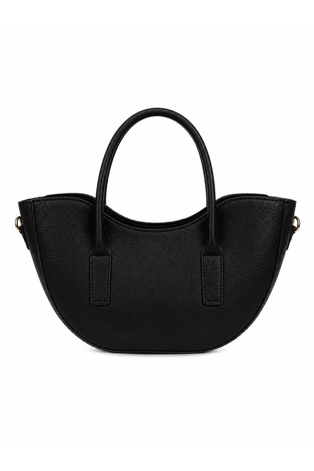 Women's Black Half Moon Design Hand and Shoulder Bag