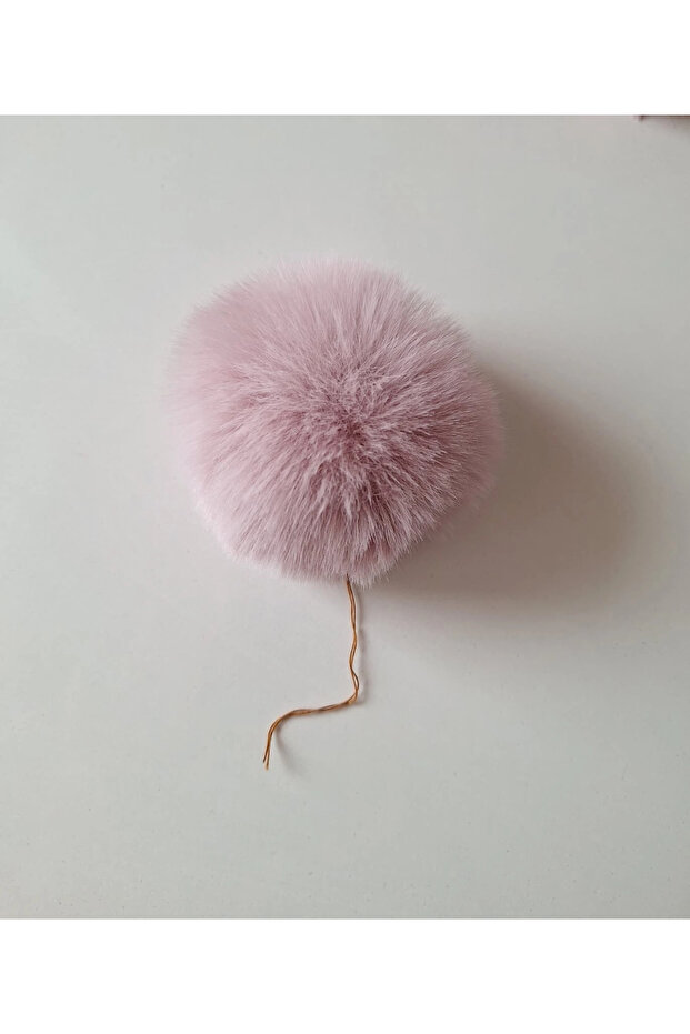 Furry Pompom Beanie Booties Hat Bag Ornament Plush Pompom Hand Knitted Accessory