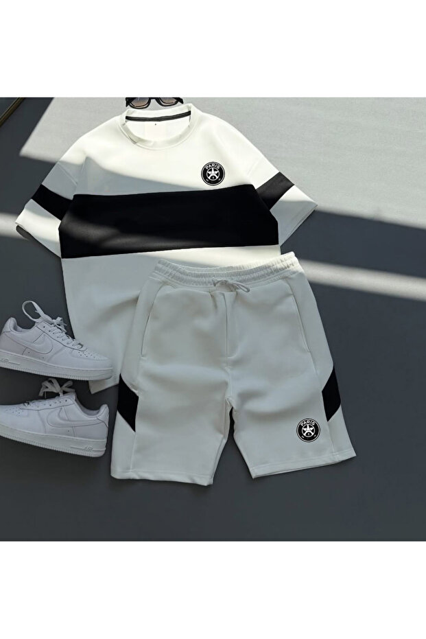 Men's Paris Scuba T-Shirt and Shorts 2-Piece Combination