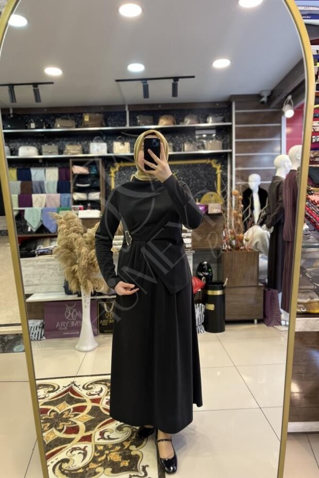 Waist Buckle Skirt Suit