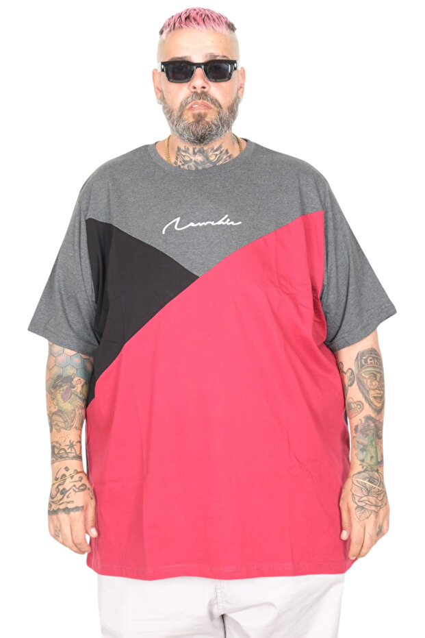 Mode XL Large Size T-Shirt Bis New Bıe 26127 Anthracite