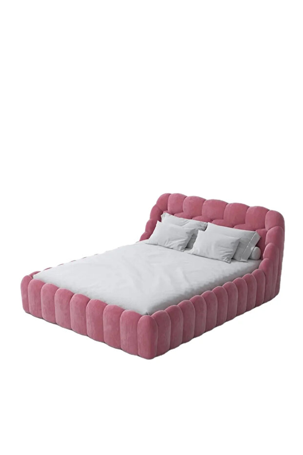 Kids Upholstered Cloud Bed Frame with Tufted Headboard & Padded Side Rails – Modern Platform Bed for Children’s Bedroom