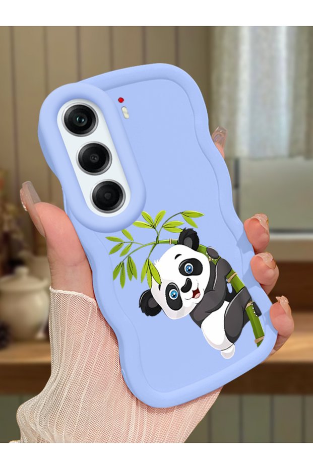 Tecno Camon 40 Pro 5g Compatible Case Camera Protector Blue Silicone Couple Phone Case Panda Pattern