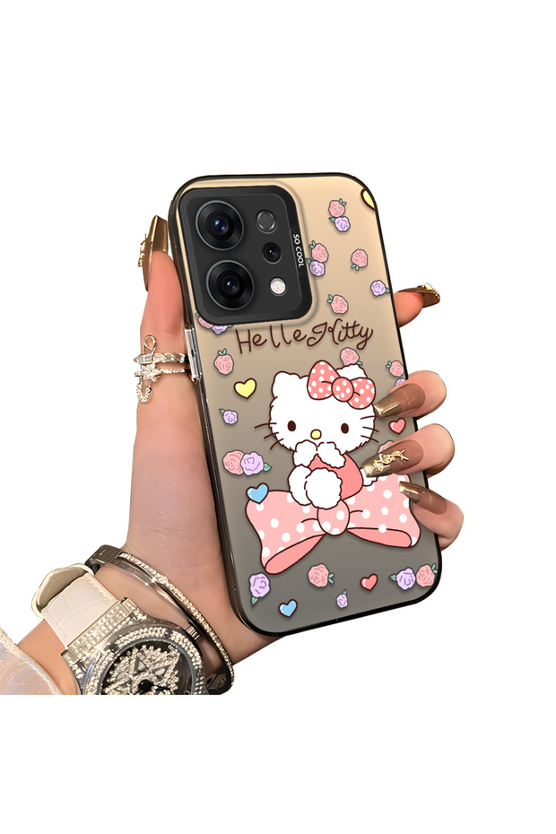 Oppo Reno 14/14F Compatible Hard Acrylic Back Silicone Edge Lens Protection Case
