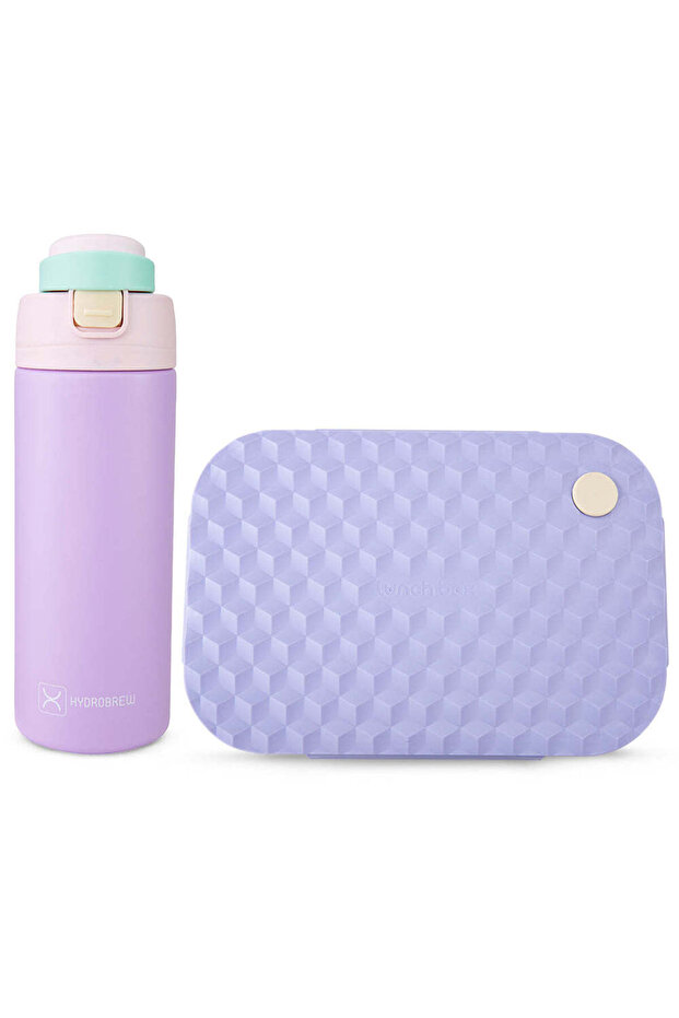 Smart Serve Bento Lunch Box 980ml & SipSwitch™ Insulated Water Bottle 720ml – Purple
