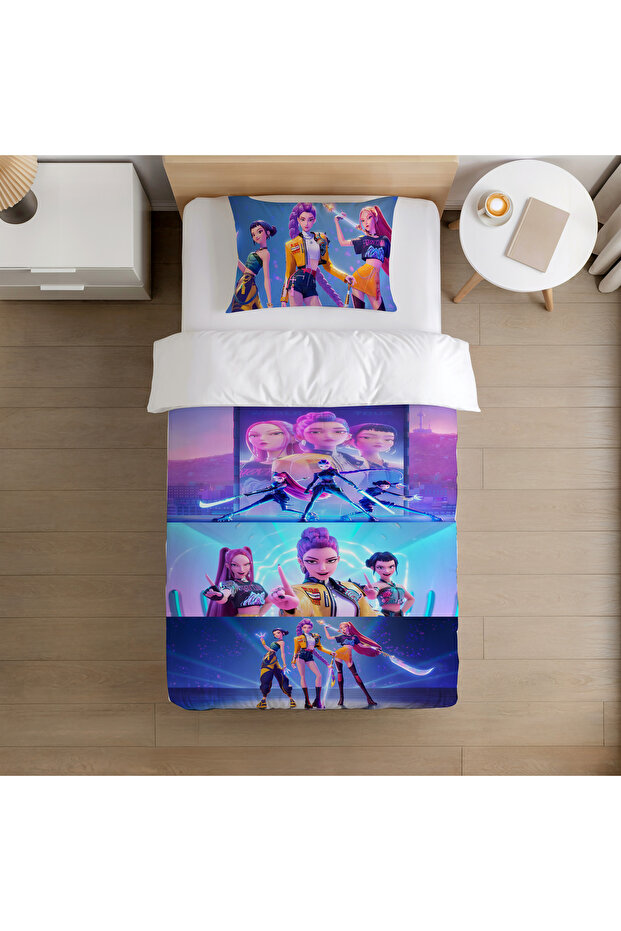 طقم غطاء لحاف فردي بتصميم KPOP