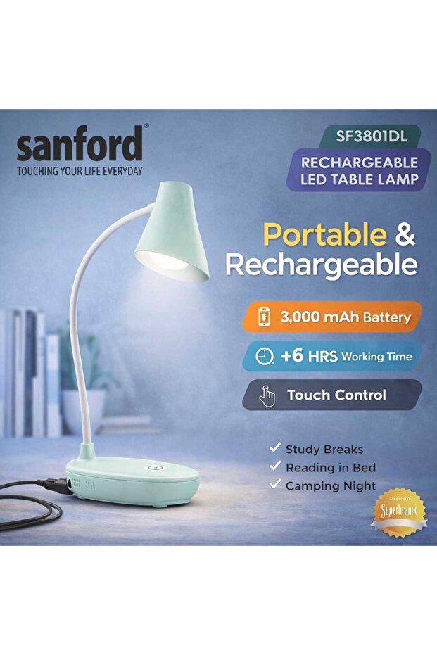 Rechargeable LED Table Lamp SF3801DL Touch Control