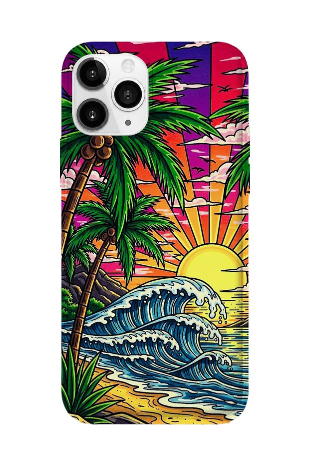 iPhone 11 Pro Compatible Printed Transparent Phone Case | Collection: Summer Beach Tropical