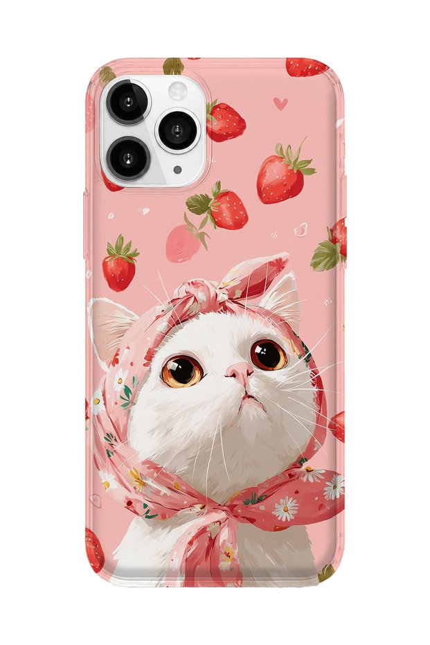 iPhone 11 Pro Max Compatible Printed Transparent Phone Case | Collection: Kawaii Cat