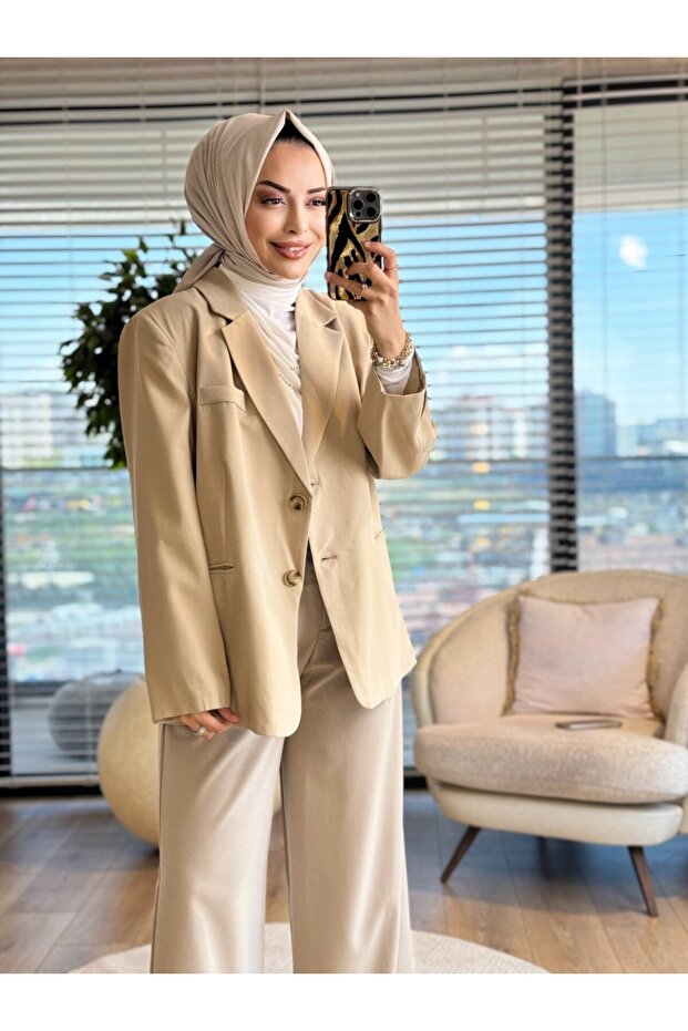 7688 Oversize Slit Jacket Mink