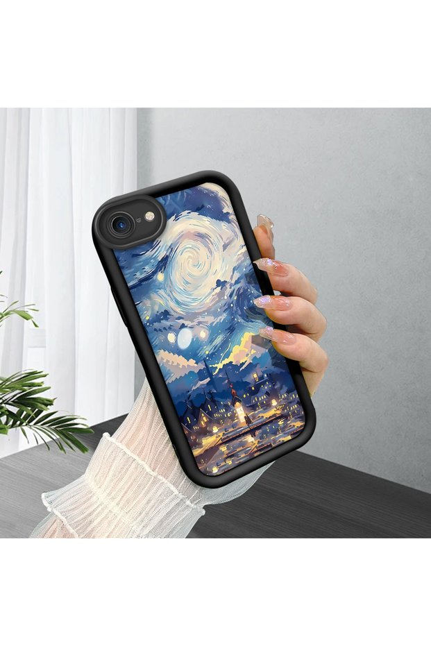 iPhone 7/8/Se 2020 2022 Compatible Black Silicone Case Shockproof with Camera Protection