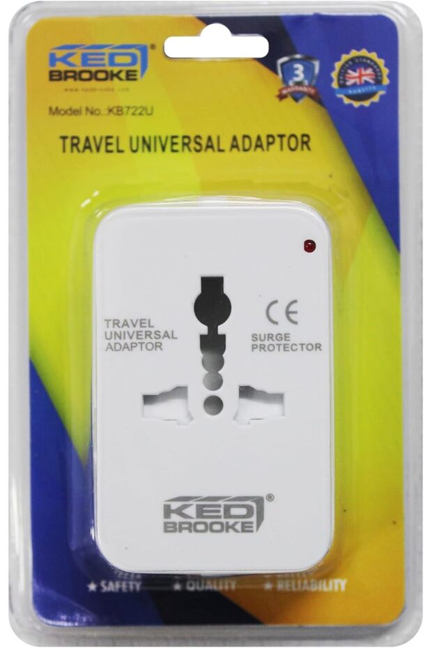 KED BROOKE TRAVEL UNIVERSAL ADAPTER, WORLDWIDE POWER ADAPTOR