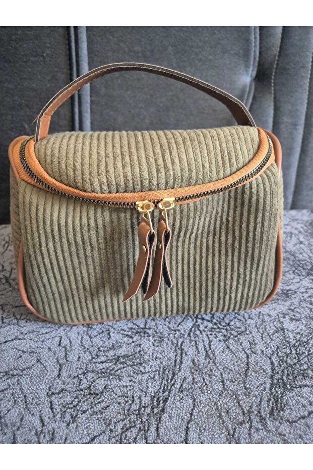 Velvet Tubular Handle Makeup Bag 20X15 cm Multipurpose Medium Size Bag with Handle