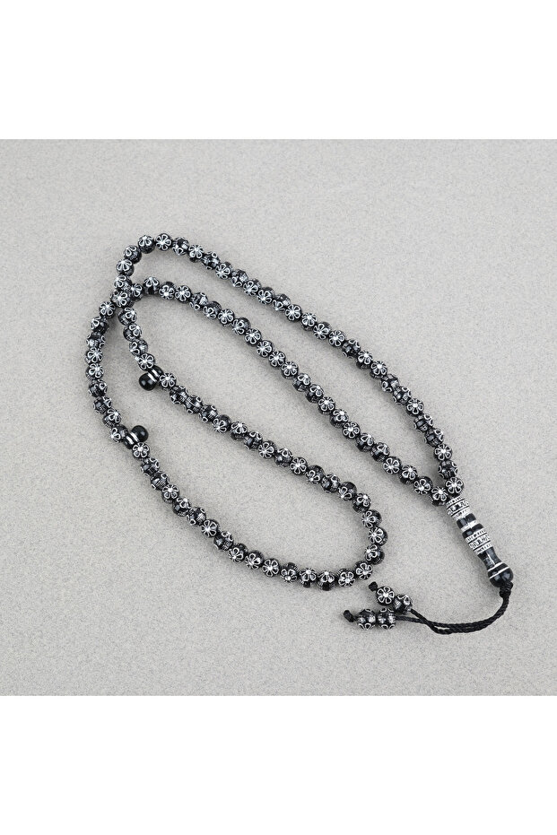 Hajj Umrah Gift Stone 99-Piece 7mm Prayer Beads - Black