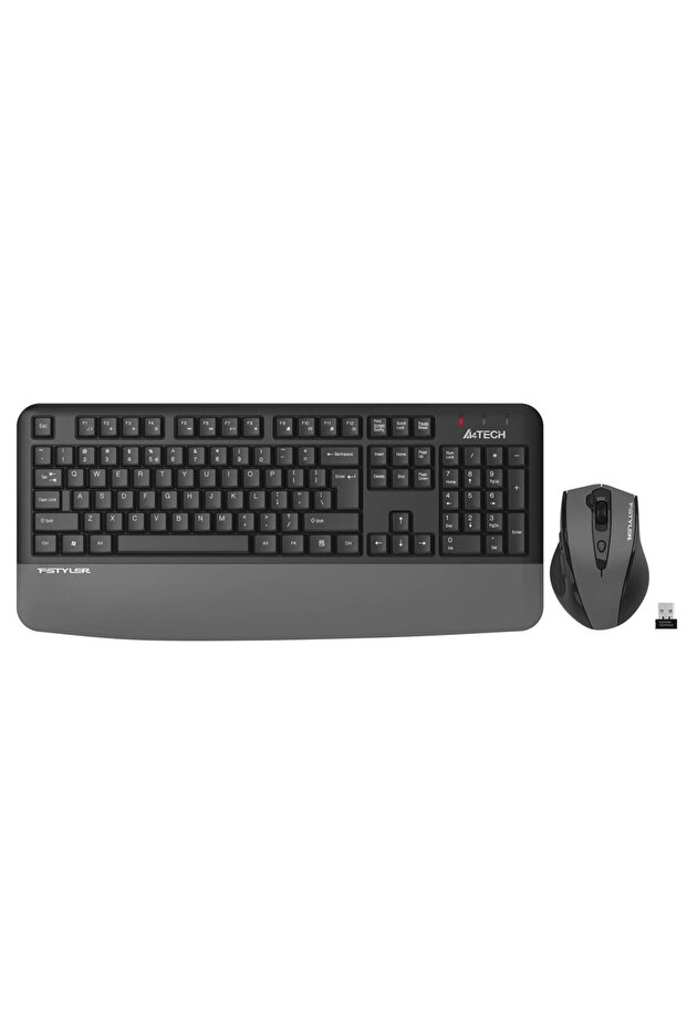 مجموعة لوحة المفاتيح والفأرة A4 Tech FG2500S Gray Plus 2.4GHz FN-MM تركية Q 3200DPI