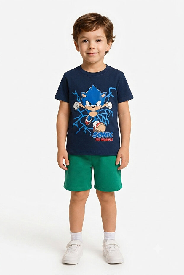 Boy's Sonic Printed Crew Neck T-Shirt