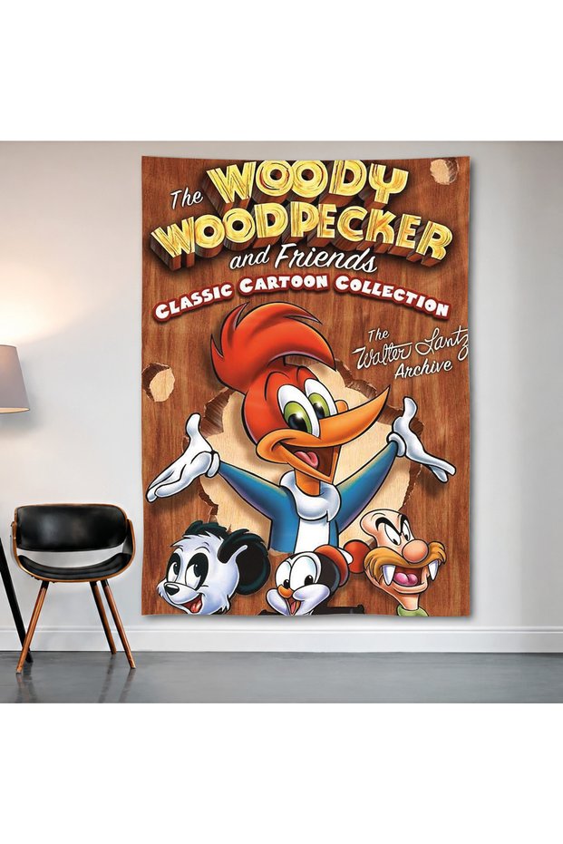 Woody Woodpecker Wall Covering Wall Tapestry First Quality Satin Fabric Poster