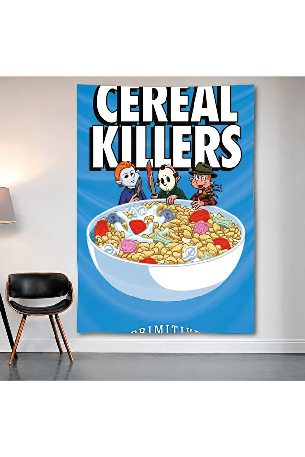 Cereal Killers Wall Covering Wall Tapestry First Quality Satin Fabric Poster