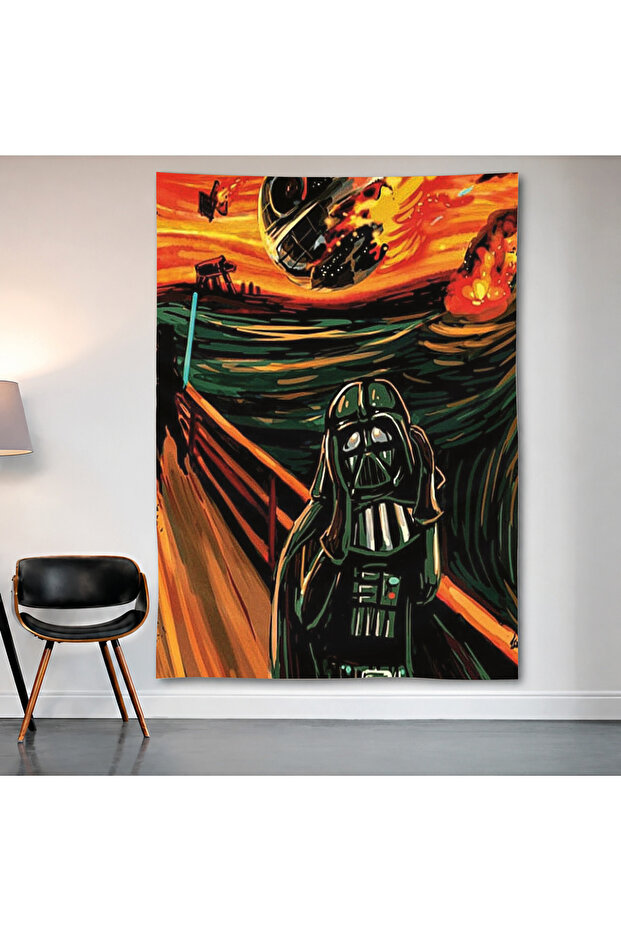 Darth Vader Expressionism Wall Covering Wall Tapestry First Quality Satin Fabric Poster