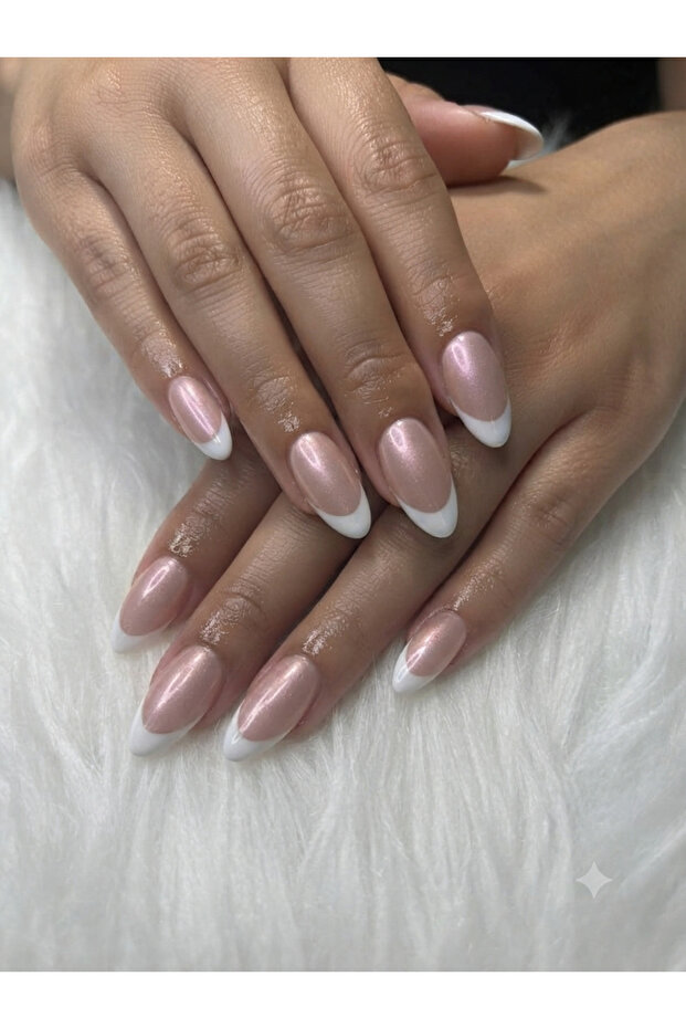 Chrome French Tip Press On