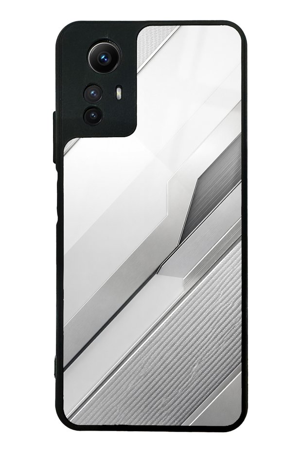 Xiaomi Redmi Note 12S Silver Titanium Edge Design Glossy Phone Case