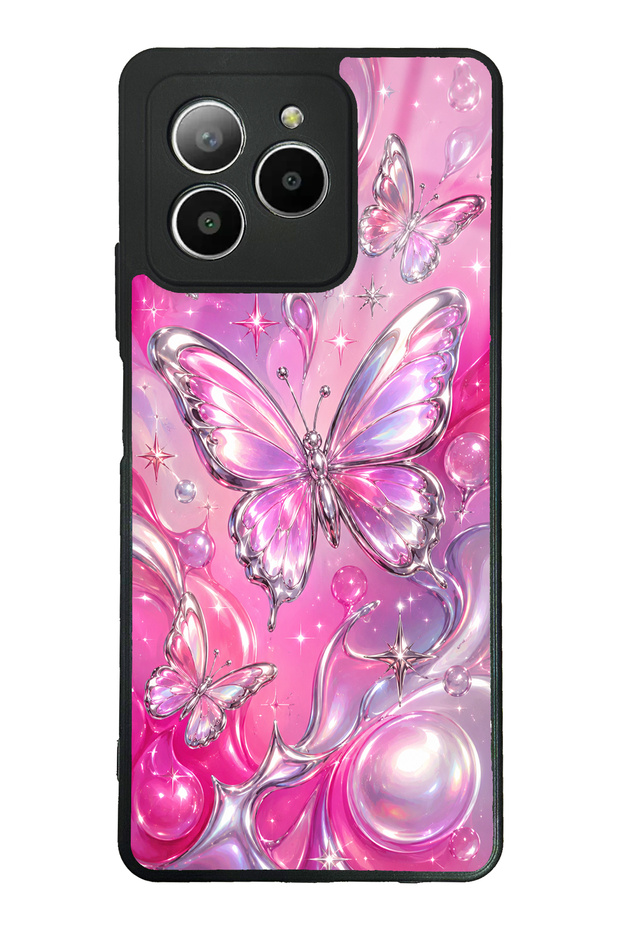 Omix X7 Pink Prism Butterfly Design Glossy Phone Case