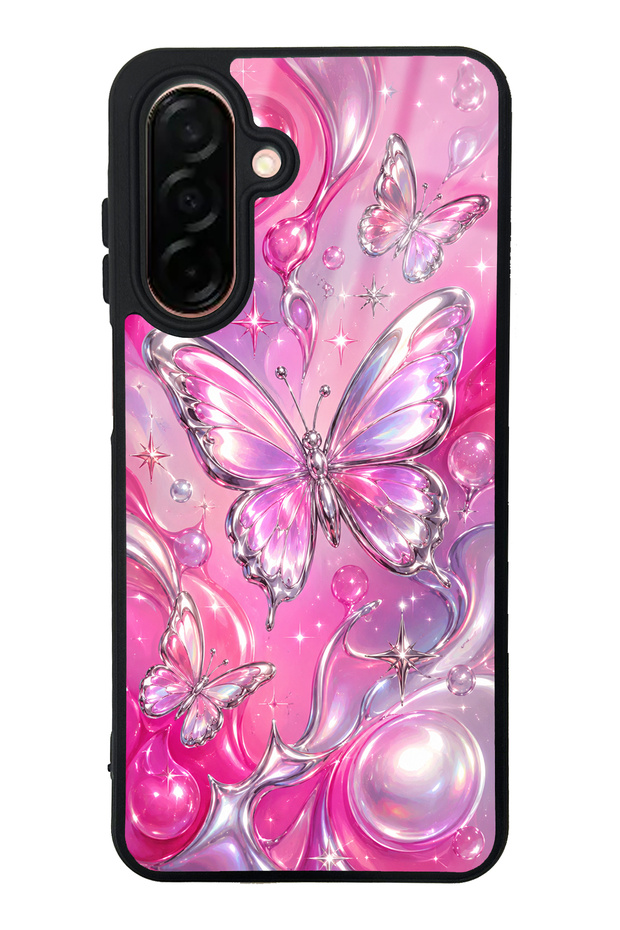 Samsung A26 Pink Prism Butterfly Design Glossy Phone Case