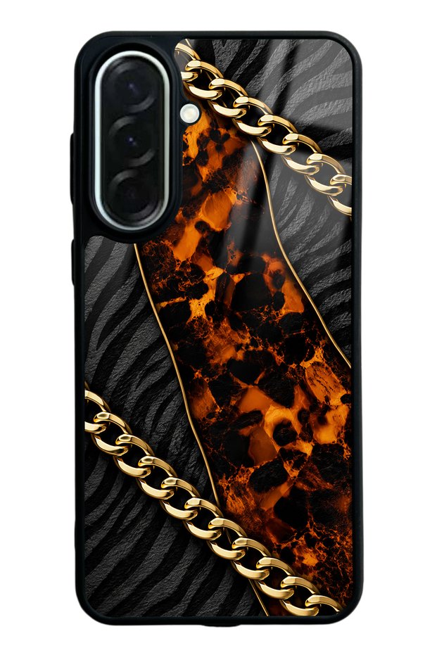 Samsung A37 Golden Eclipse Design Glossy Phone Case