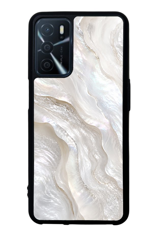 Oppo A16 Ivory Pearl Flow Design Glossy Phone Case