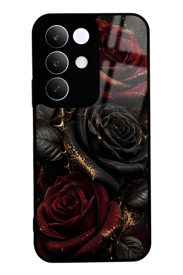 Realme C85 Obsidian Crimson Rose Design Glossy Phone Case