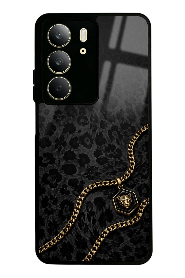 Realme C75 Black Panther Gold Design Glossy Phone Case