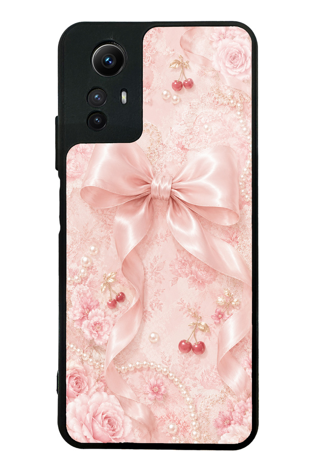 Xiaomi Redmi Note 12S Glossy Phone Case with Cherry Blush Bow Design