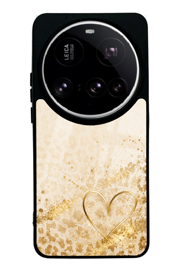 Xiaomi 15Ultra Golden Heart Glow Design Glossy Phone Case