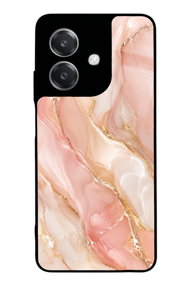 Oppo A3 Blush Gold Marble Design Glossy Phone Case