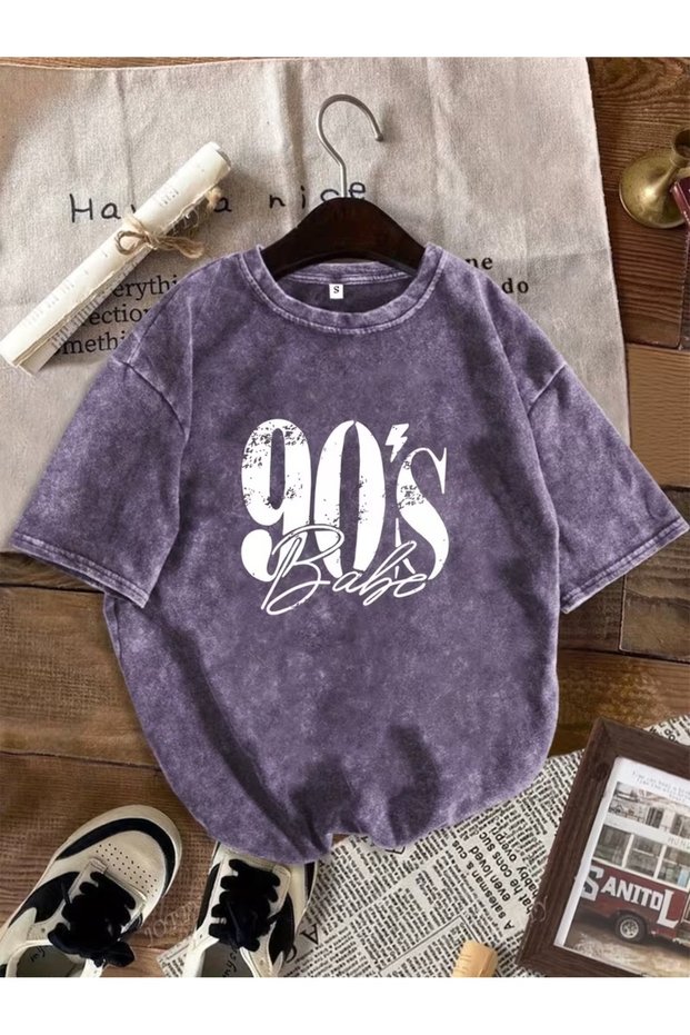 90' Baby Printed Washable Vintage Unisex Oversize T-Shirt